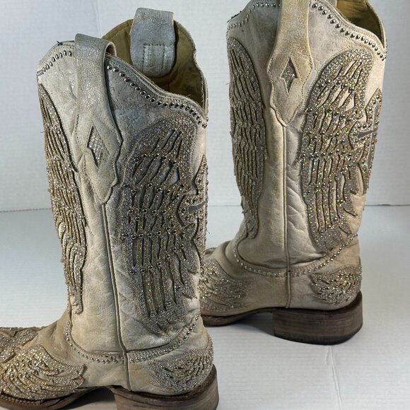 WOMENS SIZE 9.5 WHITE CORRAL BOOTS - Picture 7 of 16